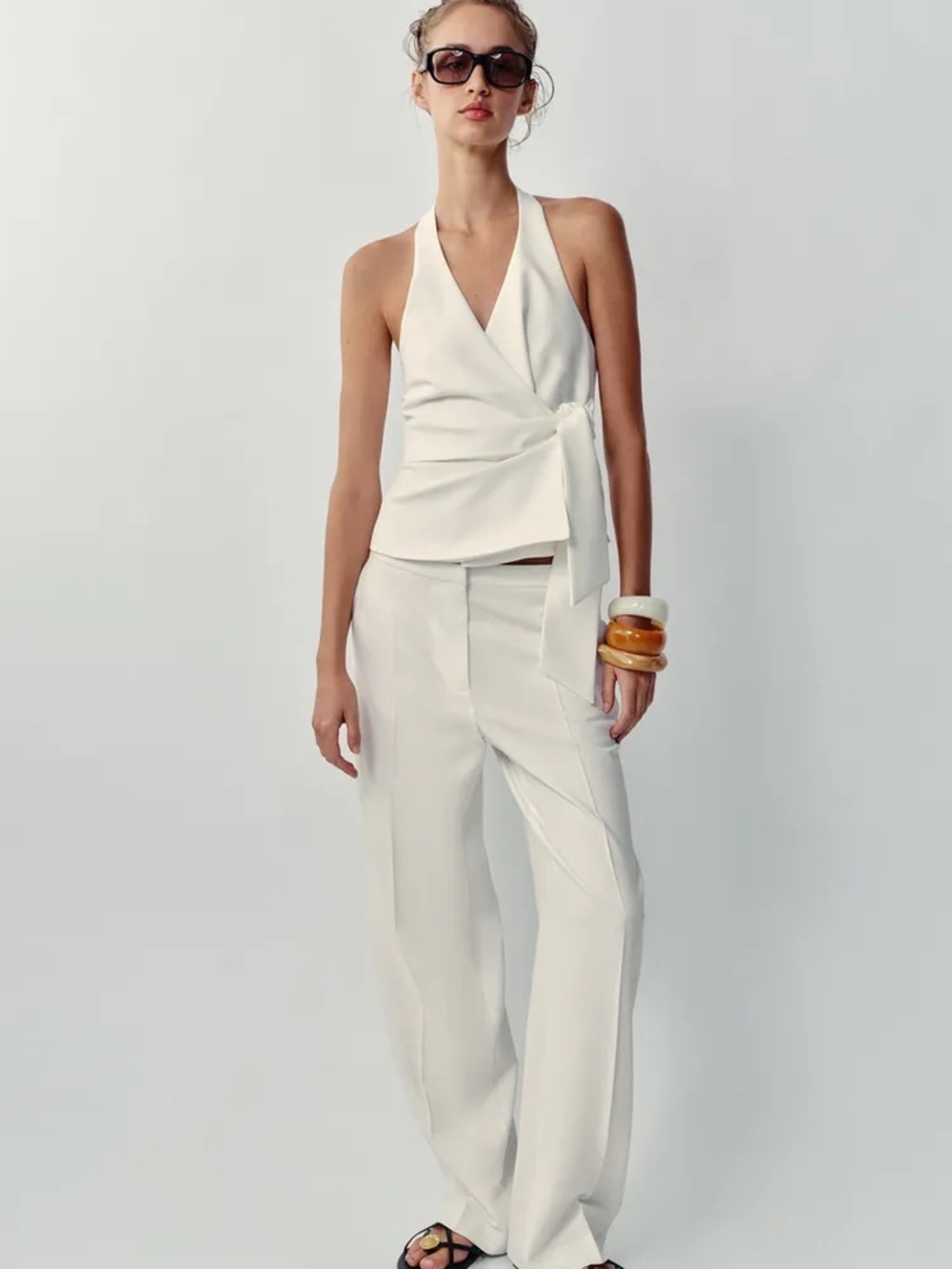 White Straight Leg Tailored Pants Women’s XL